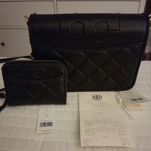 Tory Burch Black Savannah Crossbody & Wallet